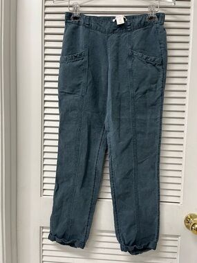 C&C California ✨xs✨linen pants Dark Teal Casual Drawstring Hem Pants